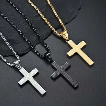 Lord‘s Prayer Scibble Cross Necklace